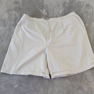 Lands' End 22W Off White Denim Shorts Plus Size 7.5" Inseam Zip Fly WHI22E